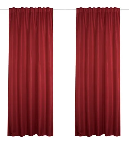 HOME WOHNIDEEN Vorhang John 2Er Set 225 x 135 cm Beere (2 St), Kunstfaser, 2x Verdunklungsschal inkl. 1x Bügelband Beere