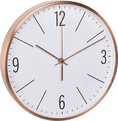 TFA Dostmann Funk Wanduhr 300 mm Kupfer - Elegante Funk-Wanduhr mit schleichendem Uhrwerk für lautlosen Betrieb, ideal für Wohnräume. Durchmesser 300 mm, modernes Design in Kupfer.