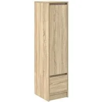 vidaXL Highboard Sonoma-Eiche – Praktischer Stauraum für dein Wohnzimmer - Hochschrank aus langlebigem Holzwerkstoff mit flexibler Türmontage, ideal für ordentliche Aufbewahrung von Geschirr und Haushaltsgegenständen.