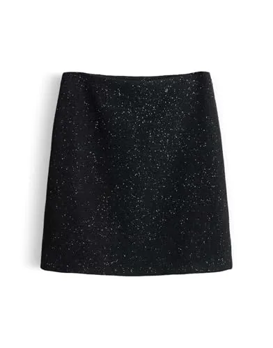 someday Damen Minirock | OGLITZ Minirock aus schimmernder Bouclé Optik Black, 36