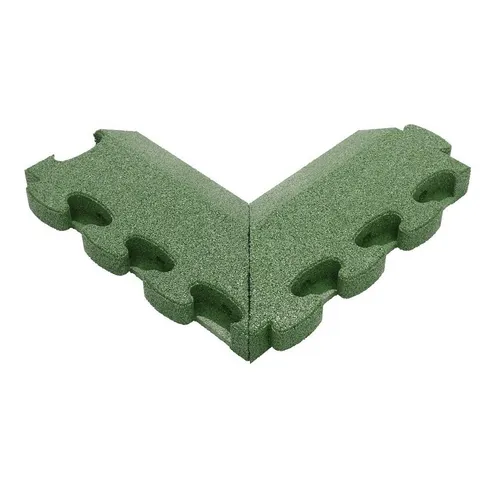Gum-Tech Negatives Eckstück für Fallschutzplatten – Abgeschrägt - Praktisches negatives Eckstück für sichere Übergänge bei Gum-Tech Fallschutzplatten. Ideal für L-Formen und verschachtelte Flächen. Rutschfest, elastisch und einfach im Bausatzprinzip zu montieren.
