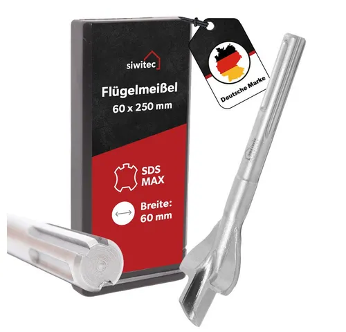 siwitec Meißel-Set SDS MAX Meißel Set oder einzelne Flach-, Spitz-, Breit-, Flügelmeißel