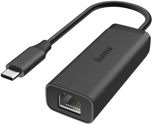 HAMA Netzwerk-Adapter, USB-C-Stecker - LAN/Ethernet-Buchse - Splitter, Koppler & Adapter - Hochgeschwindigkeits-Netzwerkverbindung für stabile Internetverbindungen.