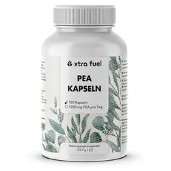 XTRA FUEL PEA Kapseln - 1200mg pro Tag, 133.2g - Nahrungsergänzungsmittel in Kapsel-Form, ideal zur Unterstützung der täglichen Ernährung. Praktische Verpackung mit 133.2 g für eine einfache Dosierung.