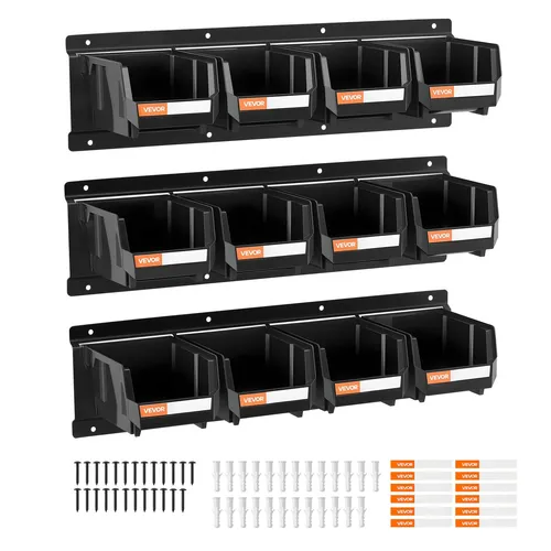 VEVOR Stapelboxen mit Metallschienen, 12er-Pack von Vevor