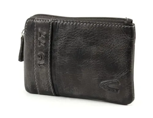 camel active Melbourne Herren Schlüsseletui aus Leder, schwarz - Schlüsselmäppchen für Herren, aus hochwertigem Rindleder mit Vintage-Style und praktischen Schlüsselringen für optimale Aufbewahrung.