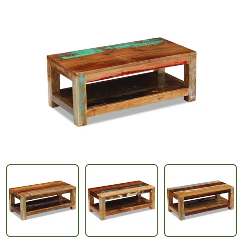 The Living Store Couchtisch Altholz Massiv 90x45x35 cm