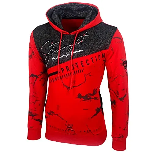 Baxboy Herren Pullover Hoodie 2628 - Rot, 2XL - Kapuzenpullover für Herren aus weicher Baumwollmischung mit kuscheliger Fleece-Innenseite, ideal für lässige Looks und jeden Anlass.