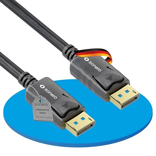 Sonero® 5m DisplayPort Kabel 1.2, DisplayPort auf DisplayPort, 4K 60 Hz, 2K 144Hz, schwarz