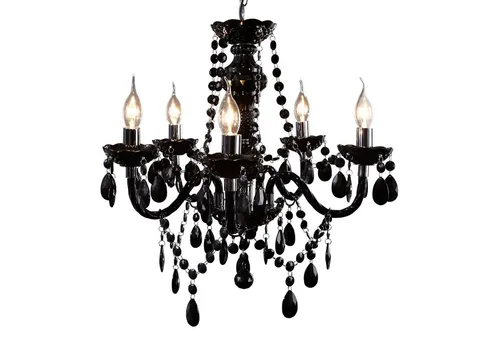 Riess-Ambiente Kronleuchter BLACK CRYSTAL 55cm - Eleganter Kronleuchter im Barock Design, ideal für Wohnzimmer oder Schlafzimmer. Aus hochwertigem Acryl, 5-flammig, schafft eine stilvolle Atmosphäre in Ihrem Zuhause.