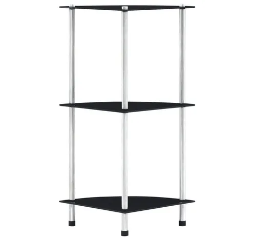 vidaXL Bücherregal mit 3 Ablagen in schwarz von vidaXL