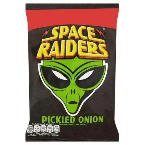Space Raiders Mais-Snacks mit Zwiebelaroma - 25g - 8er-Packung