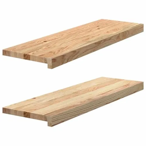 vidaXL Fensterbänke 2 Stk. Unbehandelt aus Massivholz Eiche - Fensterbänke aus robustem Eichenholz, ideal für natürliche Akzente und individuelle Gestaltung. Pflegeleicht und langlebig - perfekt für dein Zuhause!