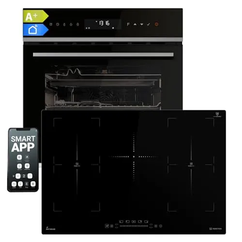 Kkt Kolbe Backofen-Set SET8317HCIH77FZ - Backofen und Induktionskochfeld mit 2-fach-Teleskopauszug, WiFi Smart App und Heißluftfunktion für effizientes Kochen. Energieeffizienzklasse A+.