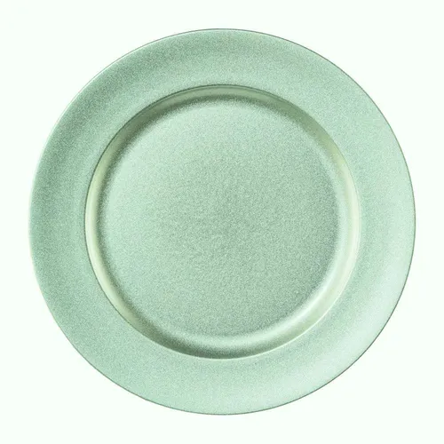 Melamin TELLER rund SHINING Grüner Dekoteller Platzteller metallic 25cm HELLGRÜN