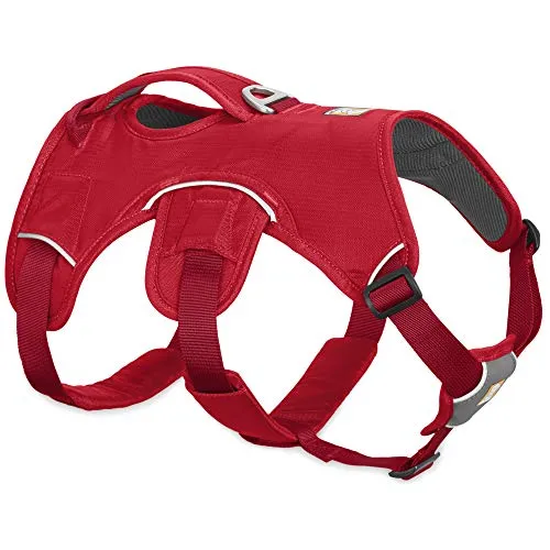 Ruffwear Mehrzweck-Hundegeschirr, Raues Gelände, Arbeitshunde, Sehr kleine Hunderassen, Größenverstellbar, Größe: XS, Rot, Web Master Geschirr