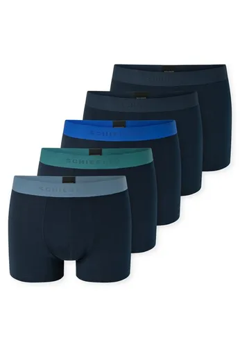 Schiesser Boxershorts 95/5 aus Bio-Baumwolle - 5er-Pack Herren dunkelblau - Bequeme Herren-Boxershorts im 5er-Pack aus 95% Bio-Baumwolle und 5% Elasthan für optimale Passform. Modische Bundvarianten sorgen für hohen Tragekomfort. Ideal für den täglichen Gebrauch.