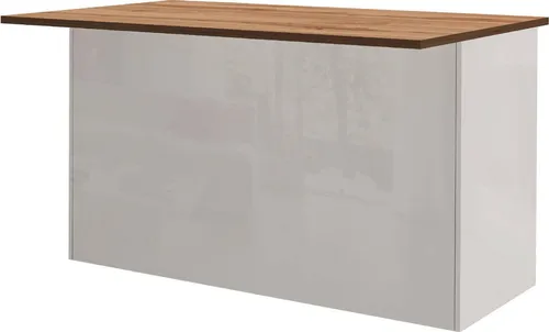 Kücheninsel Dcarnelo – Beistelltisch mit 3 Türen in Weiß und Eiche