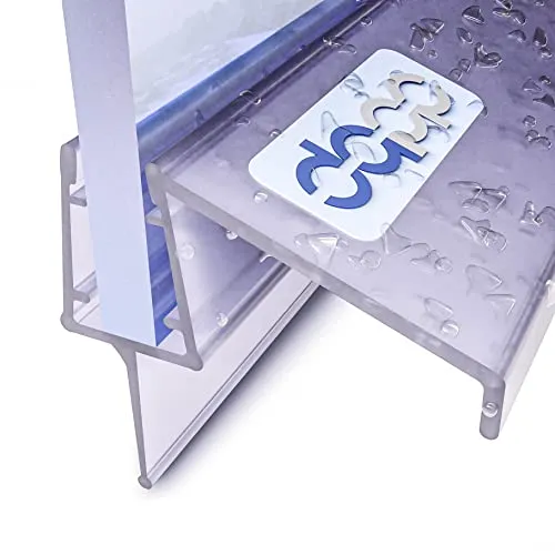 DQ-PP Duschdichtung 110cm | Dichtung für 6mm – 8mm Glastür Stärke | UK21 | Wasserablaufprofil Wasserabweisprofil | Duschkabinen Duschabdichtung Duschwand | Ersatzteile für Duschkabine | Transparent
