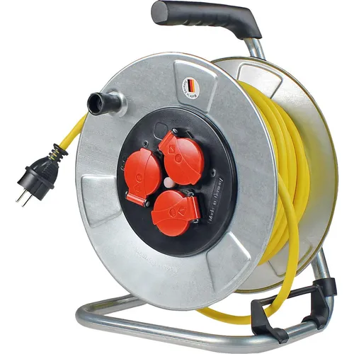 AS Schwabe 10342 Kabeltrommel 50m mit Schutzkontakt-Stecker in silber von as - Schwabe