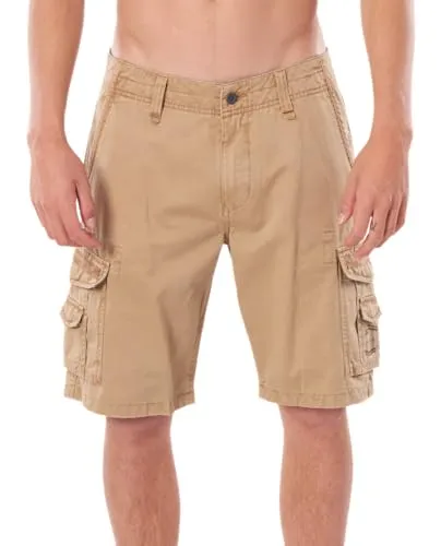 RIP CURL CLASSIC SURF TRAIL CARGO Walkshort 2025 - Khaki 31 - Walkshorts mit robustem Design, ideal für Surfer. Aus 100% Baumwolle, mit Siebdruck-Logo und mehreren praktischen Taschen für funktionalen Komfort.