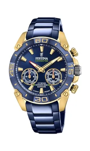 Festina F20547/1 Hybrid Smartwatch Chrono Bike - Blau - Smartwatch mit Bluetooth-Technologie, wasserdicht bis 10 ATM und zahlreichen Funktionen wie Wecker und Musiksteuerung. Ideal für aktive Herren, die Stil und Technik schätzen.