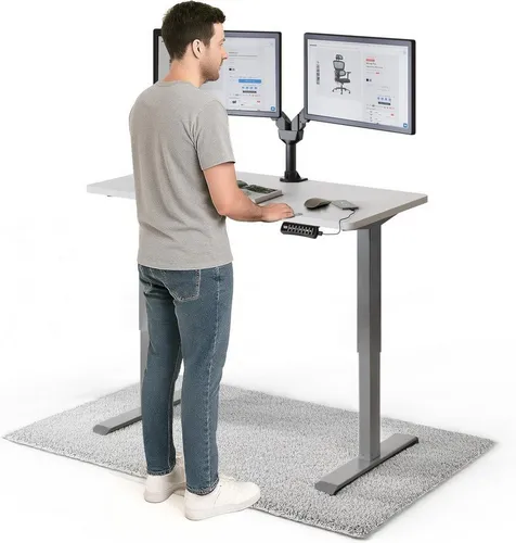 DESKSPACE Pro - Elektrisch höhenverstellbarer Schreibtisch - Ergonomischer Schreibtisch mit Memory-Funktion und USB-Anschluss, höhenverstellbar von 71–121 cm, ideal für komfortables Arbeiten zu Hause oder im Büro.