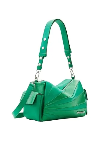 Desigual Schultertasche Hobo Bag Machina Habana - Elegante grüne Umhängetasche - Umhängetasche mit abnehmbarem Schultergriff und verstellbarem Schultergurt, bietet stilvollen Komfort und praktische Fächer für Ihre Essentials.
