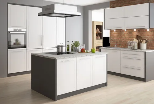 Produktbild L-Form Einbauküche KVANTUM 220x160cm mit Kücheninsel 150x120cm