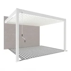 Weide Deluxe Wand Pergola 3,6 x 4 M aus Aluminium mit Lamellendach - Pavillon aus hochwertigem Aluminium mit manuell einstellbaren Lamellen für optimale Lichtregulierung und effektiven UV-Schutz. Ideal für eine stilvolle Terrasse.