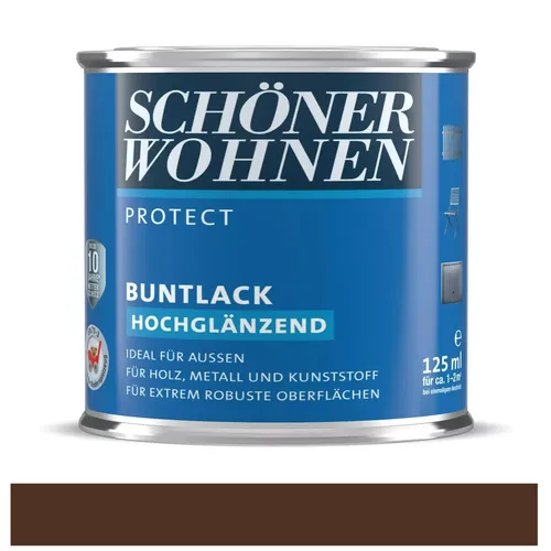 Schöner Wohnen Protect 24€/L  Nussbraun (RAL 8011) hochglänzend  2 mal 125 ml