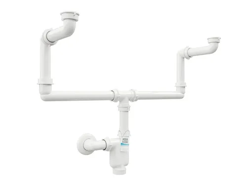 Aqua Bagno Siphon Raumsparsiphon für Doppelwaschbecken von Aqua Bagno