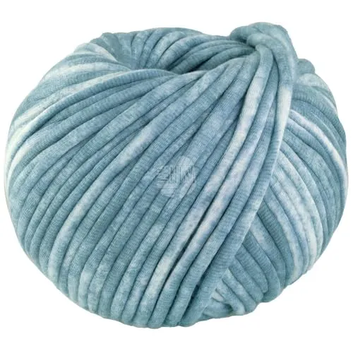 LANA GROSSA Gelato Vintage | Weiches, gefülltes Baumwoll-Schlauchbändchen mit buntem Sprenkeldruck | Handstrickgarn aus 52% Baumwolle & 48% Polyamid | 100g Wolle | 80m Garn FB 106