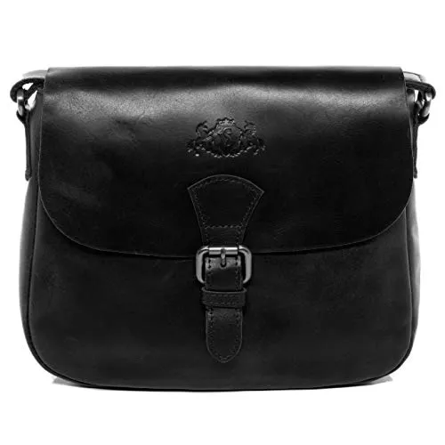 SID & VAIN Umhängetasche YALE - Elegante Cross-Body Bag aus echtem Leder - Umhängetaschen - Hochwertige, handgefertigte Ledertasche mit langem Schultergurt, ideal für Büro und Freizeit.