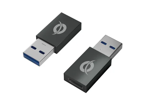 Conceptronic USB A zu USB C Adapter Schwarz Reverse Gender 2 Stück DONN10G