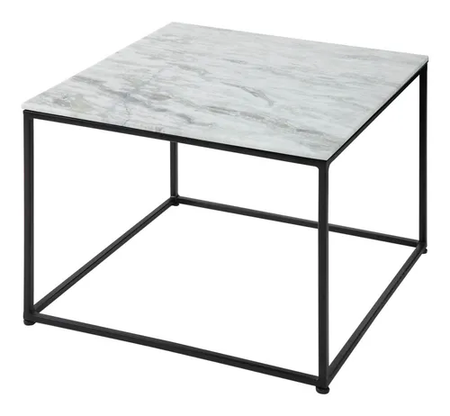 Couchtisch Marmor Weiss / Schwarz 50 x 41 x 50 cm von Invicta
