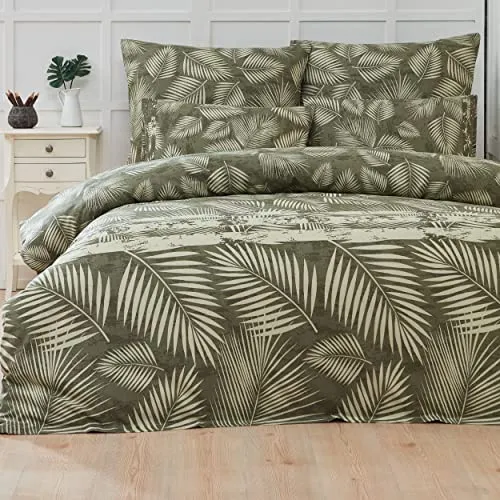 Mixibaby Bettwäsche Bettgarnitur Bettbezug Baumwolle 135x200 155x220 200x200 200x220, Größe:200 x 220 cm, Design Bettwäsche:Heather D25