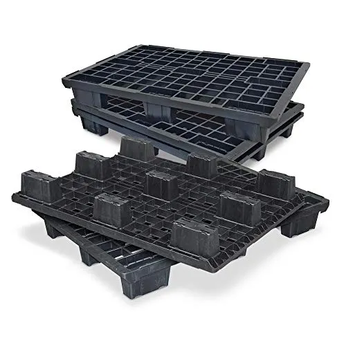 BRB 5x Leichtpalette im Euromaß, schwarz, LxBxH 1200x800x153 mm, Deckfläche durchbrochen …