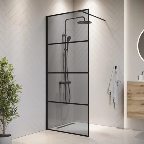 Badplaats B.V. Duschwand Essos 70 x 200cm - Grauglass - Duschkabinen & -wände aus 8 mm dickem Sicherheitsglas mit Nano-Beschichtung, ideal für moderne Bäder und einfache Reinigung.