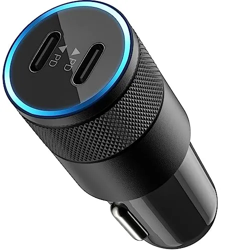 MMOBIEL Auto Ladegerät 40W Dual USB C - 2-Port Zigarettenanzünder Kfz Adapter, Kfz Ladegerät Schnellladegerät PD 3.0 Kompatibel mit iPhone, Samsung - Handyladegeräte Car Charger - Universal - Schwarz
