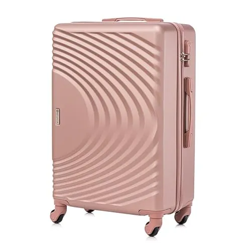BETLEWSKI Handgepäck Koffer Hartschale SINOPE - 56 cm Roségold - Koffer mit 4 drehbaren Rollen und 38 l Kapazität, aus leichtem, stoßfestem ABS-Material gefertigt. Ideal für entspannte Reisen mit Sicherheitsverschluss für sorgenfreies Reisen.