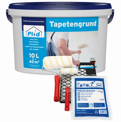 Tapetengrund Weiß - Hochdeckende Tapeten Grundierung - Kategorie: Grundierung, bietet hohe Deckkraft und schnelltrocknende Eigenschaften für eine einfache Verarbeitung in allen Räumen.
