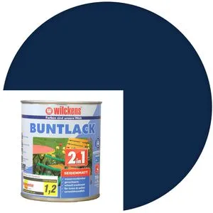 Wilckens Lackfarbe 2 in 1, Buntlack, enzianblau RAL 5010, 0,75l - Hochdeckende Lackfarbe für Innen und Außen, ideal für Holz, Metall und Kunststoff. Licht- und wetterbeständig, schnelltrocknend und speichel- sowie schweißecht – perfekt für Kindermöbel und Spielzeug.