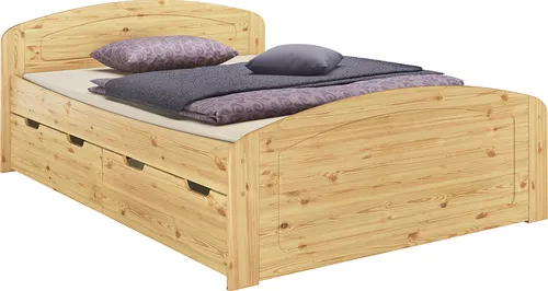 Funktionsbett Doppelbett 3 Bettkästen 160x200 Senioren Massivholz Kiefer Zubehör wählbar V-60.50-16ohne Zubehör