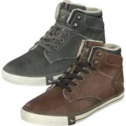 MUSTANG Herren High Top Sneaker Braun EU 41 - Herren-Sneaker mit knöchelhohem Design, warmem Futter und praktischem Reißverschluss für einfachen Einstieg.