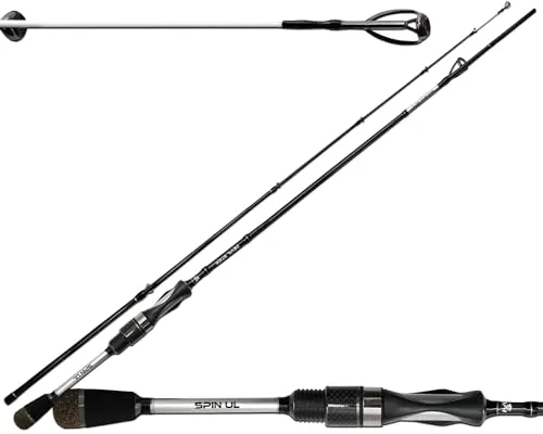 Wild Devil Baits Devil Stick Spin UL 1,98m 2-10G Ultra Light Spinnrute Solid Tip UL Angelrute Vollcarbon Spitze Barschrute Forellenrute Ultraleichtrute Steckruten