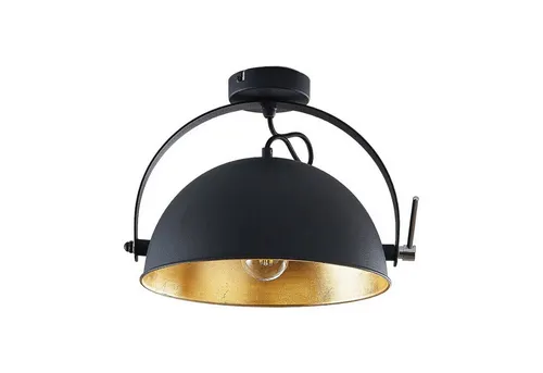 Lindby LED Deckenlampe Metall schwarz-gold Ø 31 cm - Deckenleuchte mit halbkugelförmigem Schirm für atmosphärisches Licht, ideal für Wohnzimmer und Esszimmer. Flexibel durch austauschbares Leuchtmittel (E27, max. 60W) für gemütliche Akzente!