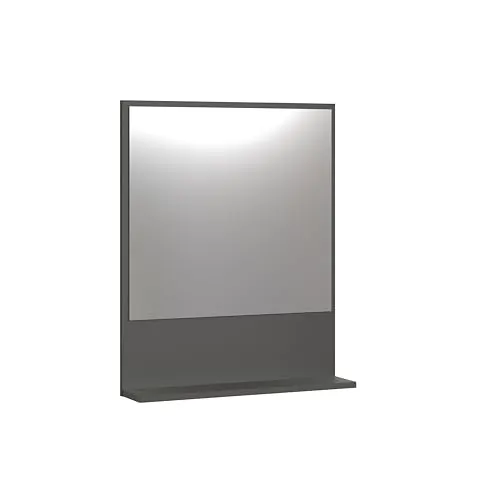 trendteam smart living PureBliss Wandspiegel - Anthrazit/Evoke Eiche - Eleganter Badezimmerspiegel mit 60cm Ablagefläche, ideal für Ordnung und modernes Design in Bädern oder Fluren. Pflegeleicht und einfach zu montieren.