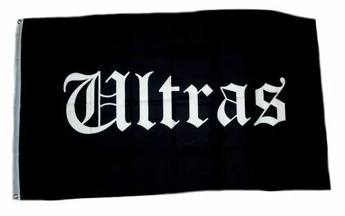 Flagge / Fahne Ultras Fußball Fan Hissflagge 90 x 150 cm in schwarz von FahnenMax®