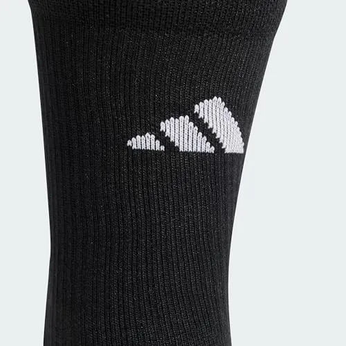 adidas Unisex Football GRIP Printed Cushioned Crew Performance Socks, Black/White, 6.5-8